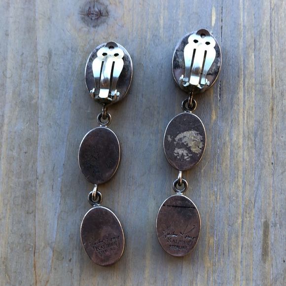 Harlene Korey Kalibre One of a Kind Sterling Silver Semi Precious Earrings - Picture 12 of 14